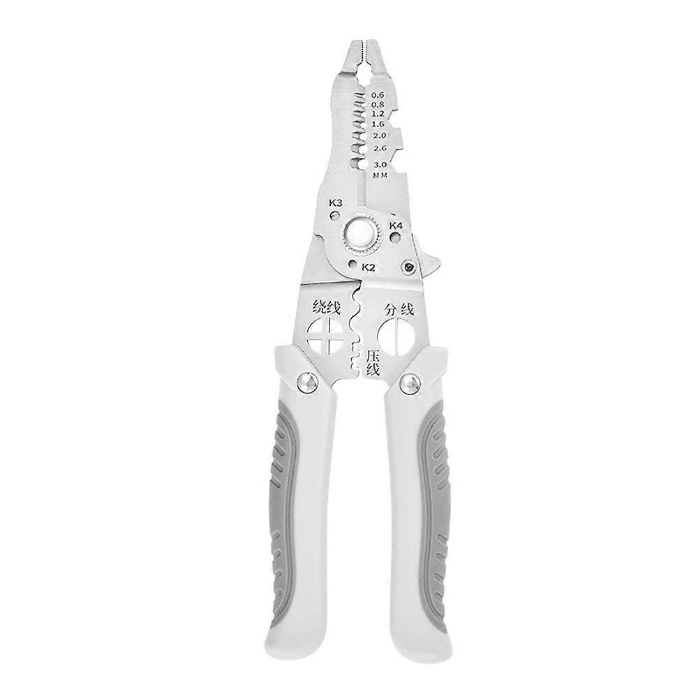 Pintudy 21 in 1 Wire Stripping Pliers Bent Non Slip Handle Electrician Hand Tools Multitool Adjcomtable Automatic Stripper Tool