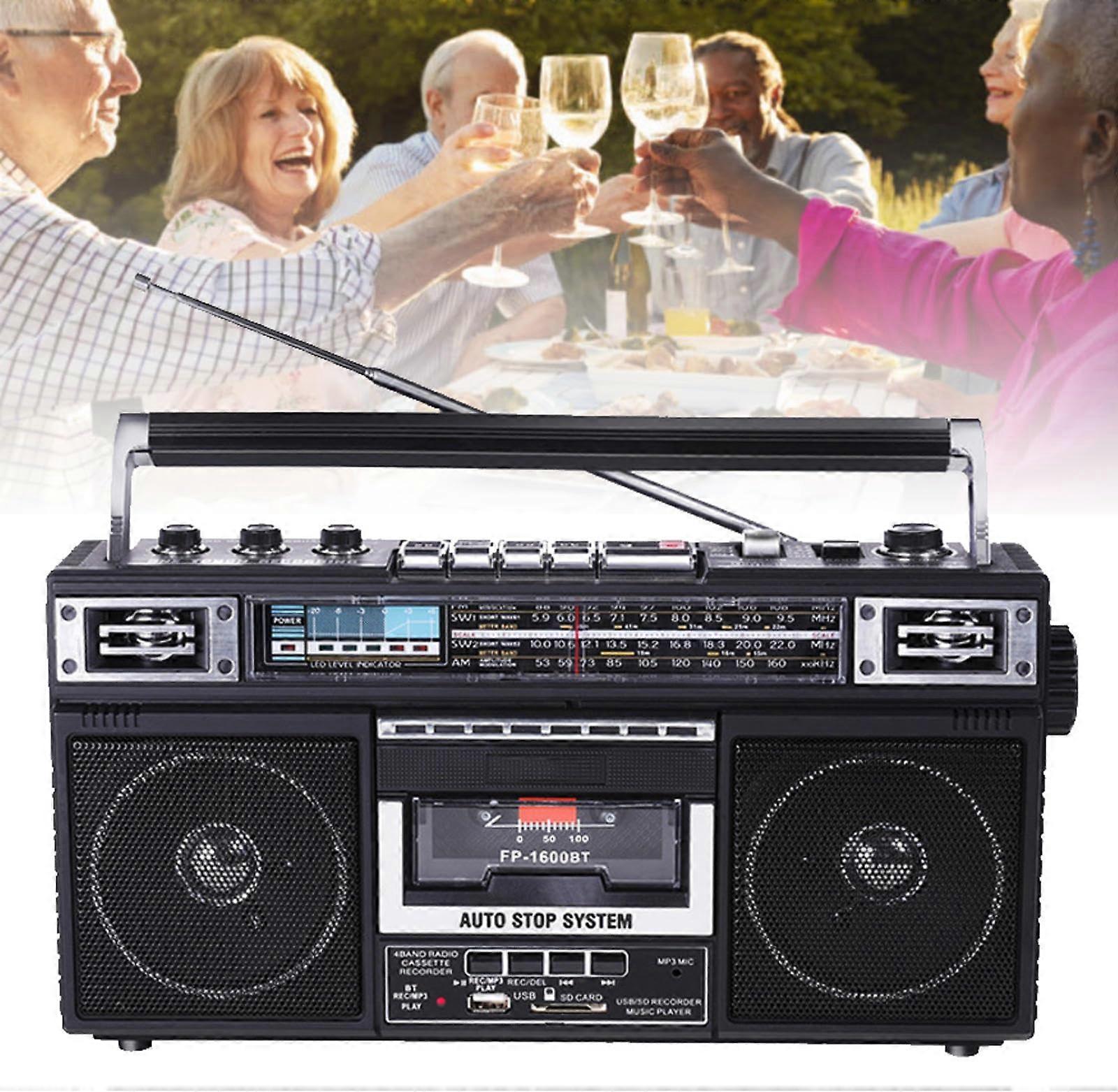 Portable Bluetooth Cassette Player With AM/FM/SW Radio, MP3 Conversion, USB Flash Drive Compatibility, Retro Design