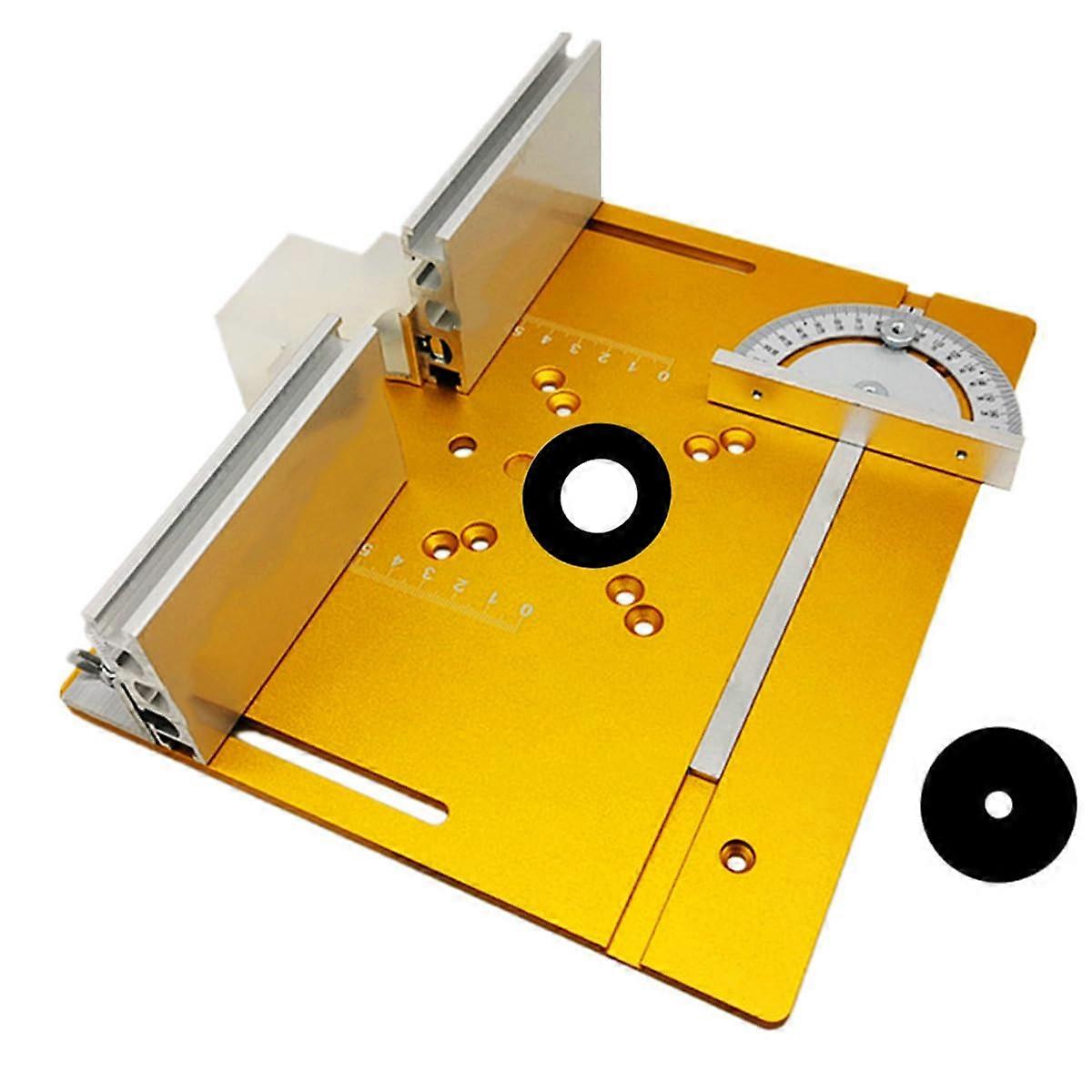 Aluminum Router Table Insert Plate with Miter Gauge, Precision Marks, Adjustable Fence for Woodworking
