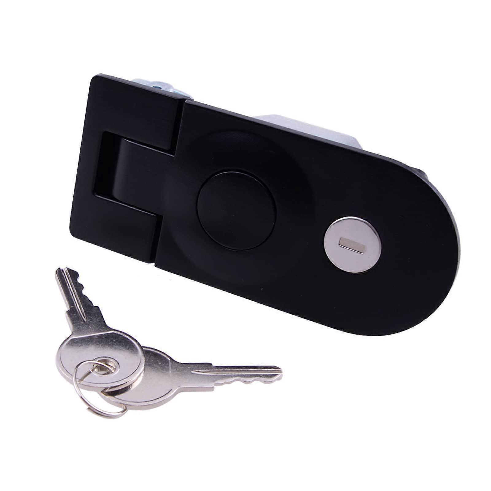 Boat Compression Latch RV Door Lock, CorrosionResistant Black Flush Mount with Keys for Trailer Yacht