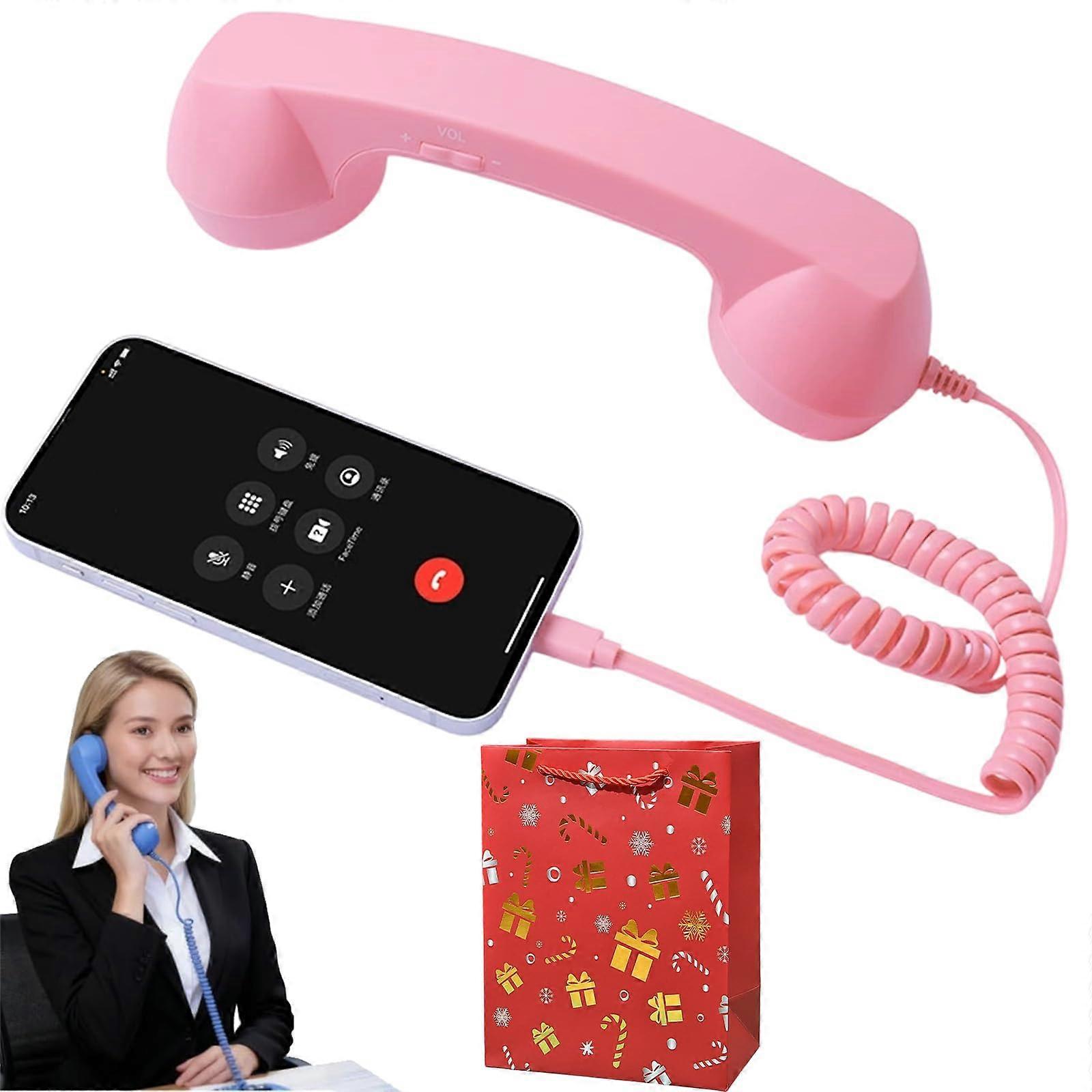 Retro Bluetooth Phone Handset with TypeC and AUX, Crystal Clear Audio Vintage Telephone Receiver