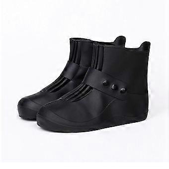 Fashion Integrated PVC Waterproof Non-slip Shoe Cover with Thickened Soles Size: 44-45