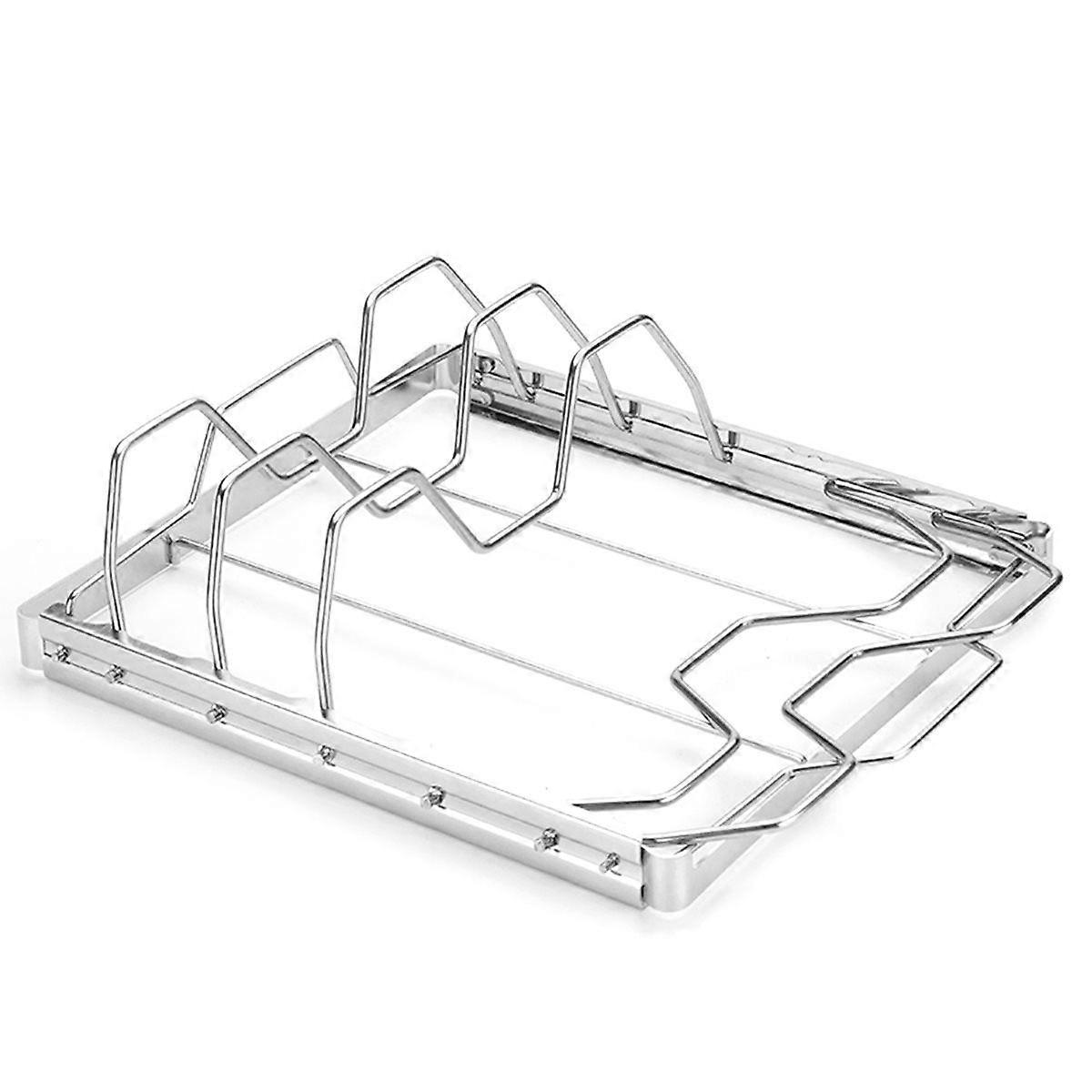 Foldable Rib Rack for Perfect for Grilling Smoking, and Serving BBQ Accessories Rust- and Easy to C