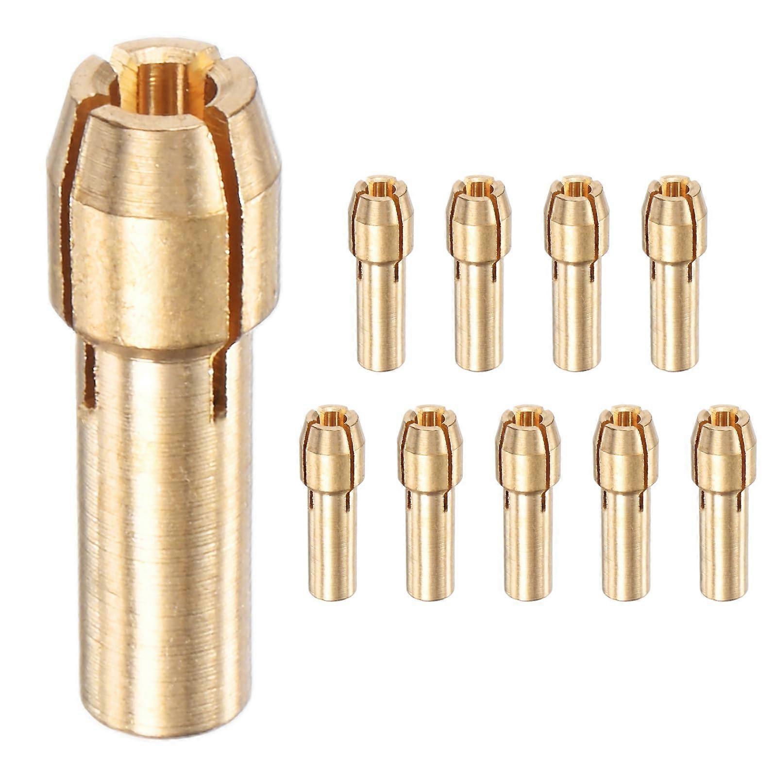 10Pack Brass Rotary Tool Collets Set, 3/32 Inch with 4.2mm Shank Mini Drill Chuck for Quick Tool Change