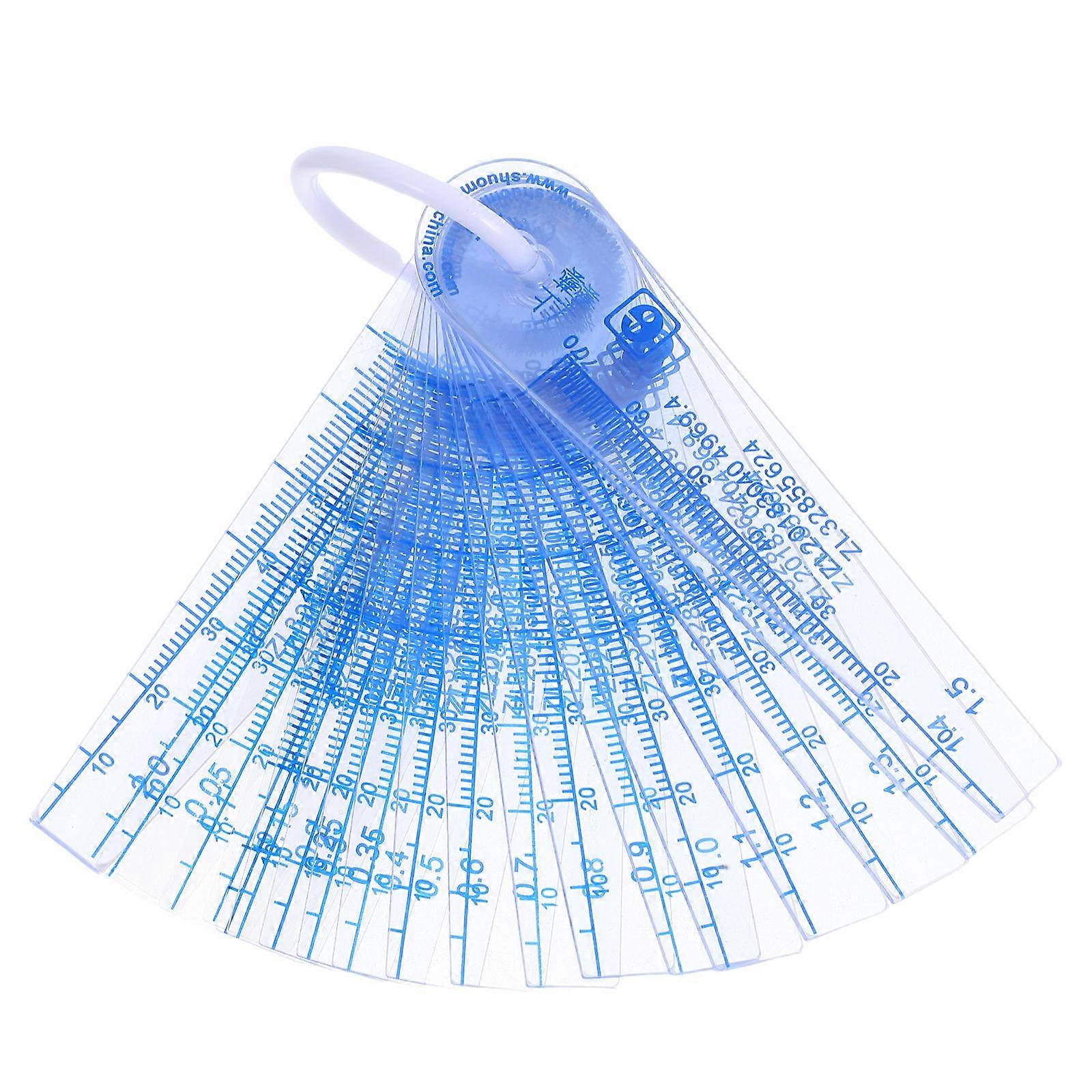 20Pcs Transparent Plastic Feeler Gauge for Gap Measurement Portable Engineering Tool