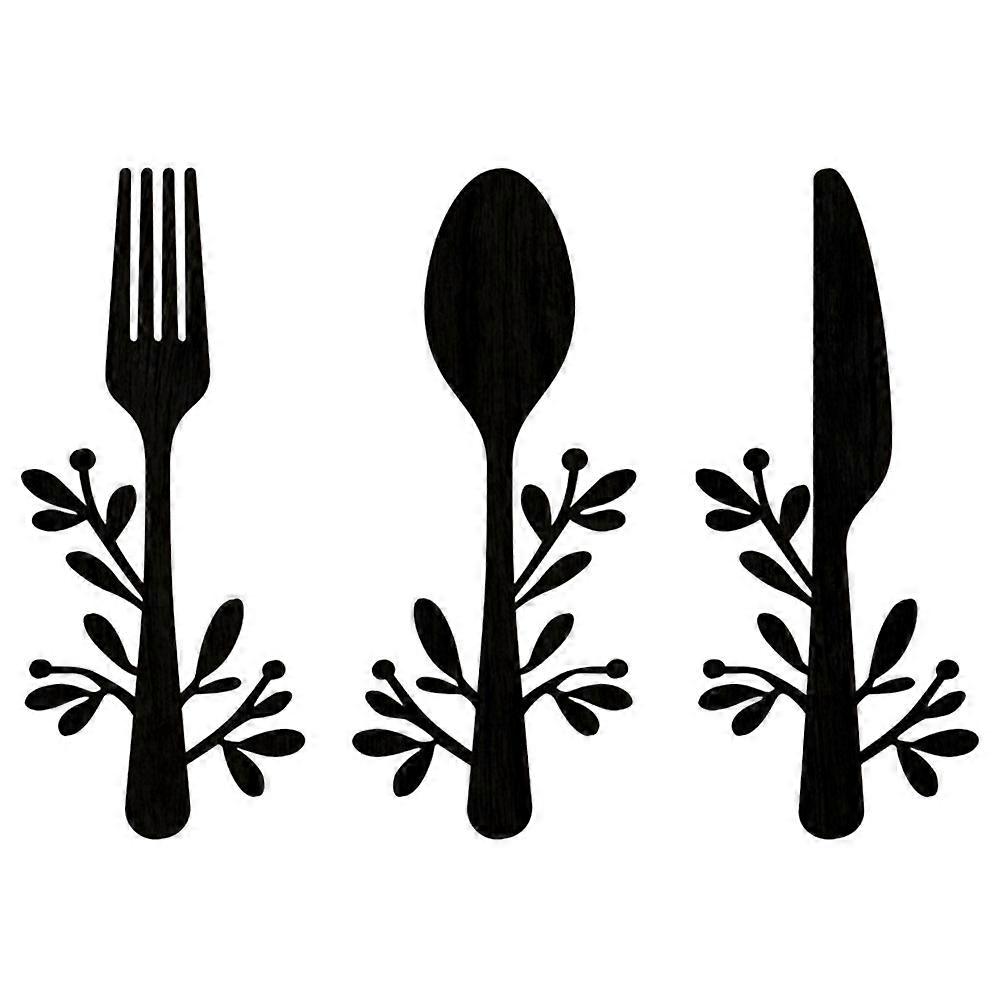 Wooden Kitchen Wall Decor 3Pcs Featuring Rustic Fork Designed For Home Accessory 5Mm Thick