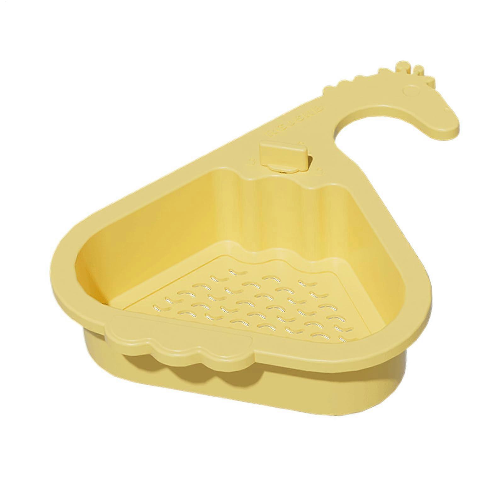 Kitchen Sink Strainer Insert Yellow ABS Triangular Filter Prevents Drain Blockage Easy Install