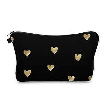 Niedliche Reise-Kosmetiktasche, Geschenkidee für Frauen (Goldenes Herz) 25-26