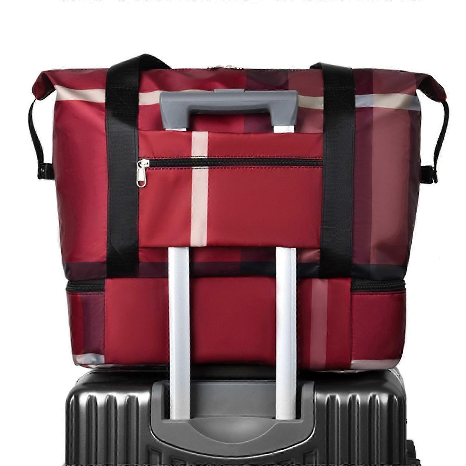 Foldable Waterproof Travel Bag, Extra Large Capacity, Red  red