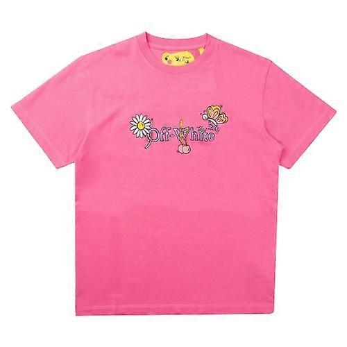 Off White Childrens/Kids Funny Flowers T-Shirt