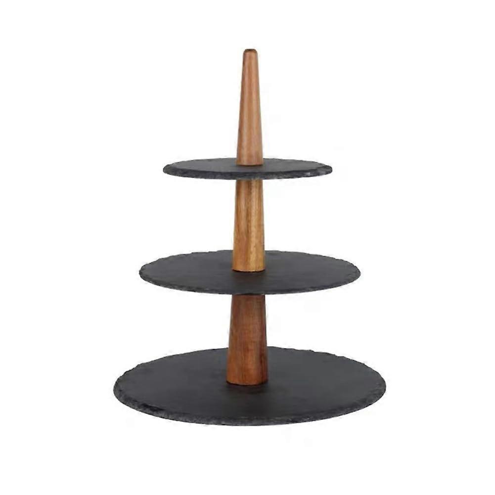 Elegant MultiTier Cake Stand with Durable Ceramic Dessert and Fruit Plates for Afternoon Tea