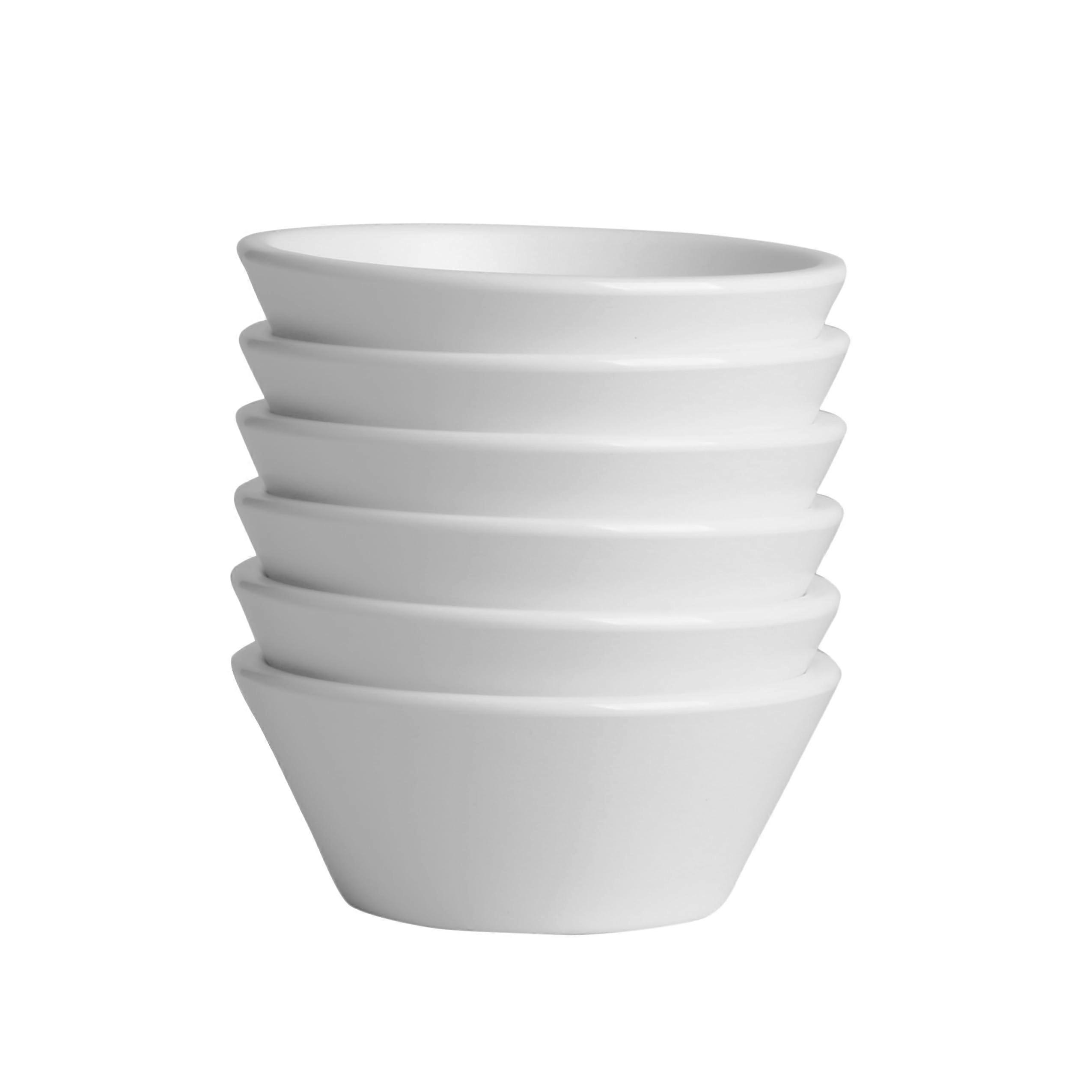 Unbreakable Sauce Bowls Set 4Inch 6Pack Dishwasher Safe Stackable Condiment Cups White