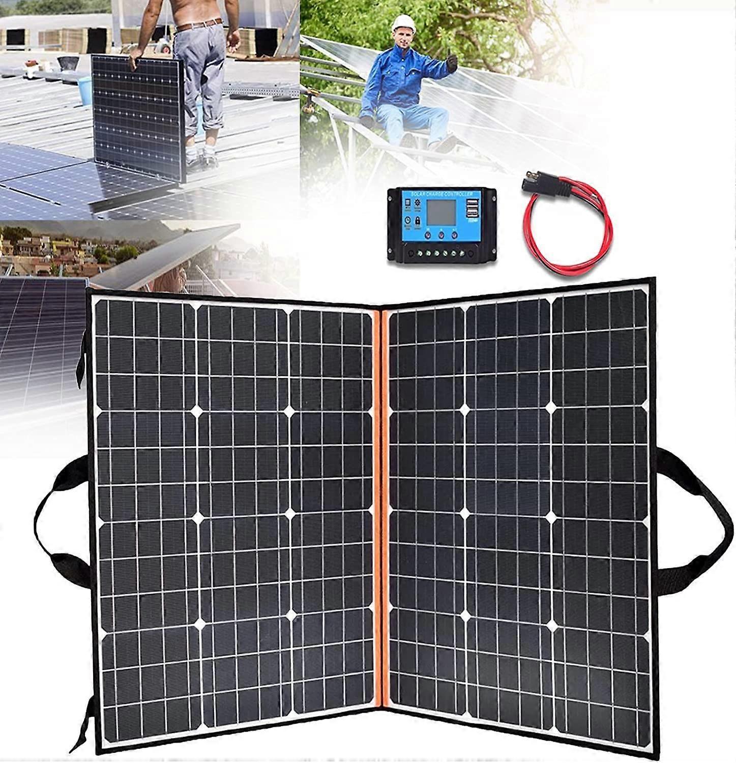 200W Portable Foldable Solar Panel Charger for RV Camping Boat,  Efficiency Monocrystalline Kit with 30A Controller