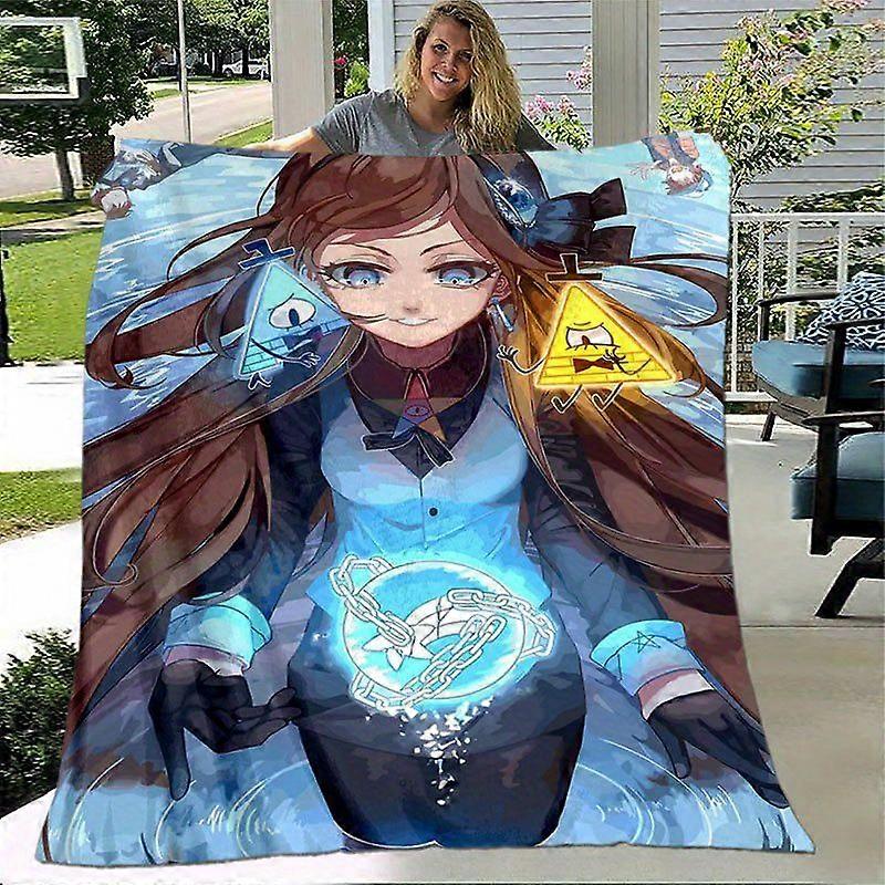 Gravity Falls Bill Cipher Blanket  Official Ice Magic Throw with Chains & Glowing Symbols