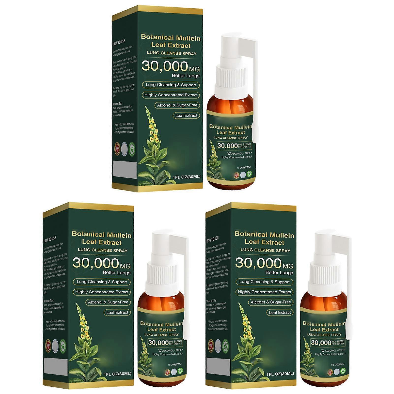 Mullein Leaf Extract Lung Cleanse Spray, 30ml Herbal Respiratory Support Spray