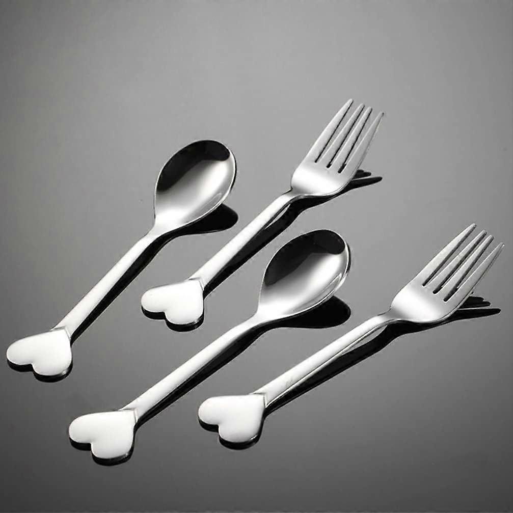 Appetizer Fork Spoons Silverware Set 1 Set Appetizer Fork Heart Shaped Dessert