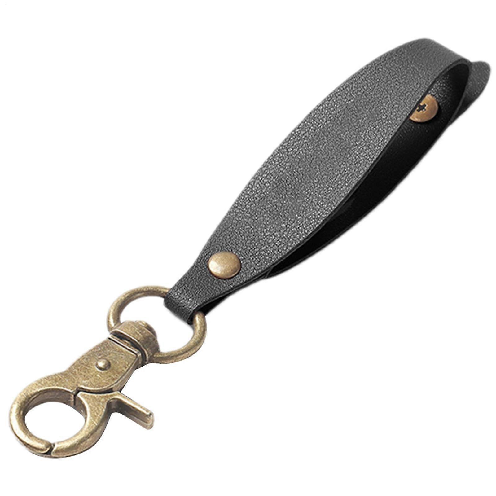 Firefighter Glove Strap with QuickRelease Buckle, Leather Work Glove Holder for Belt or Backpack Black