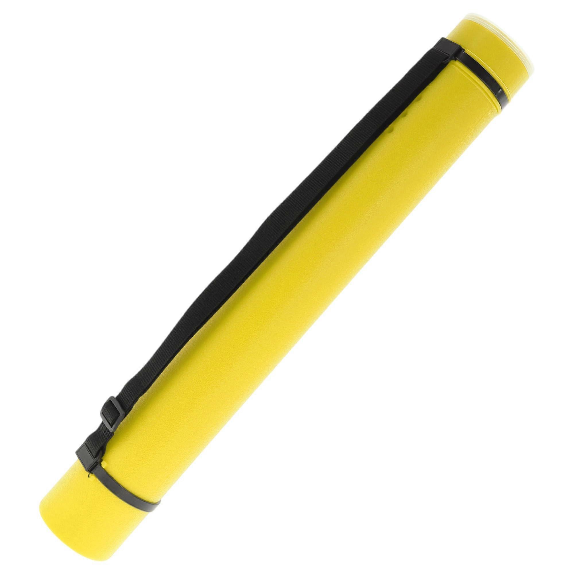 Expandable Waterproof Document Storage Tube with Shoulder Strap for Posters Artwork and Maps, Yellow