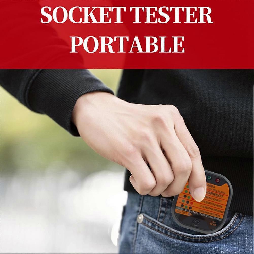 Socket Tester Electrical Plug Tester Socket with LCD Indicator Circuit Tester for Plug Socket Testing UK Plug