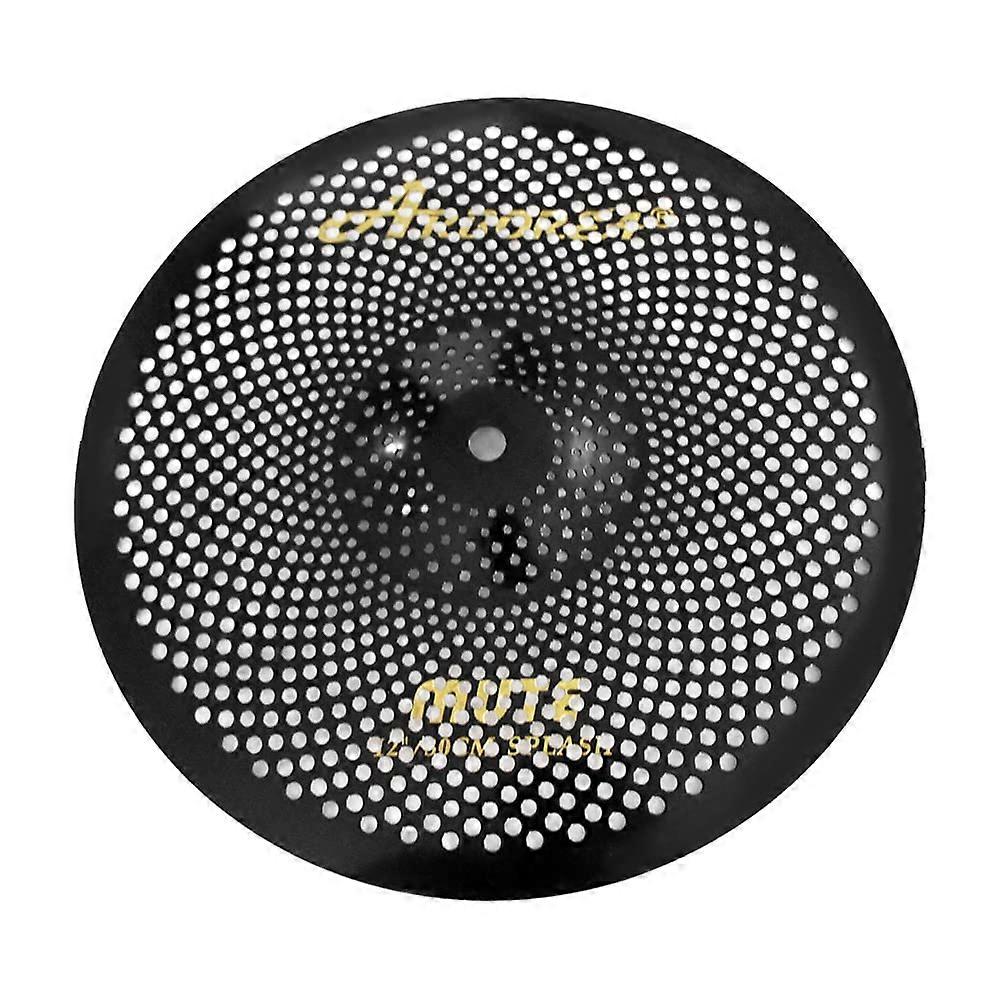 12 Inch Low Volume Splash Cymbal with Clear Attack and Quick Decay, Matte Black Practice Use