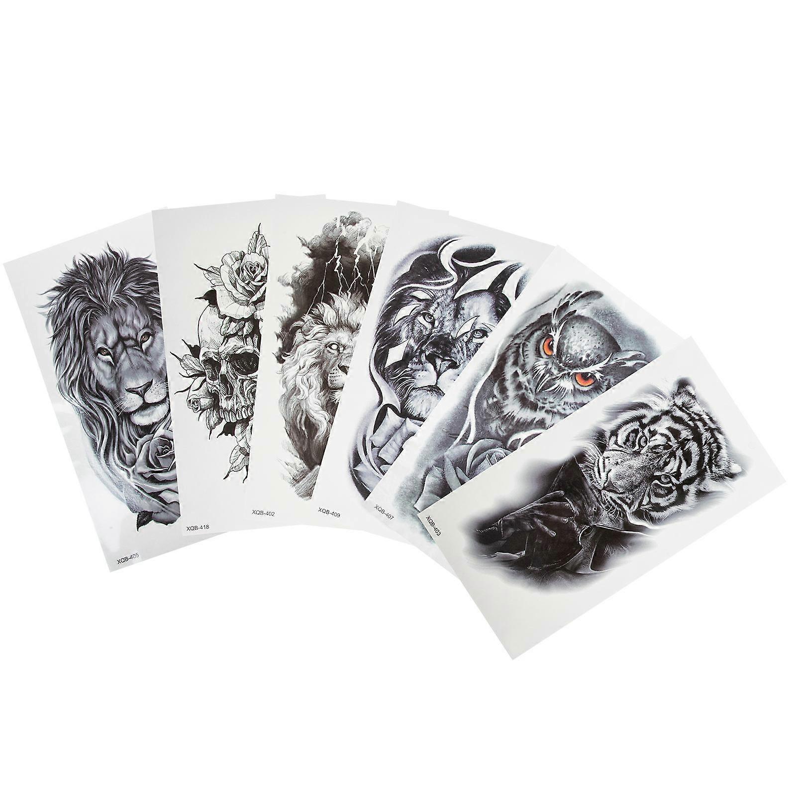 Body Tattoos Decals Temporary Tattoos for Decor 12 Sheets Black