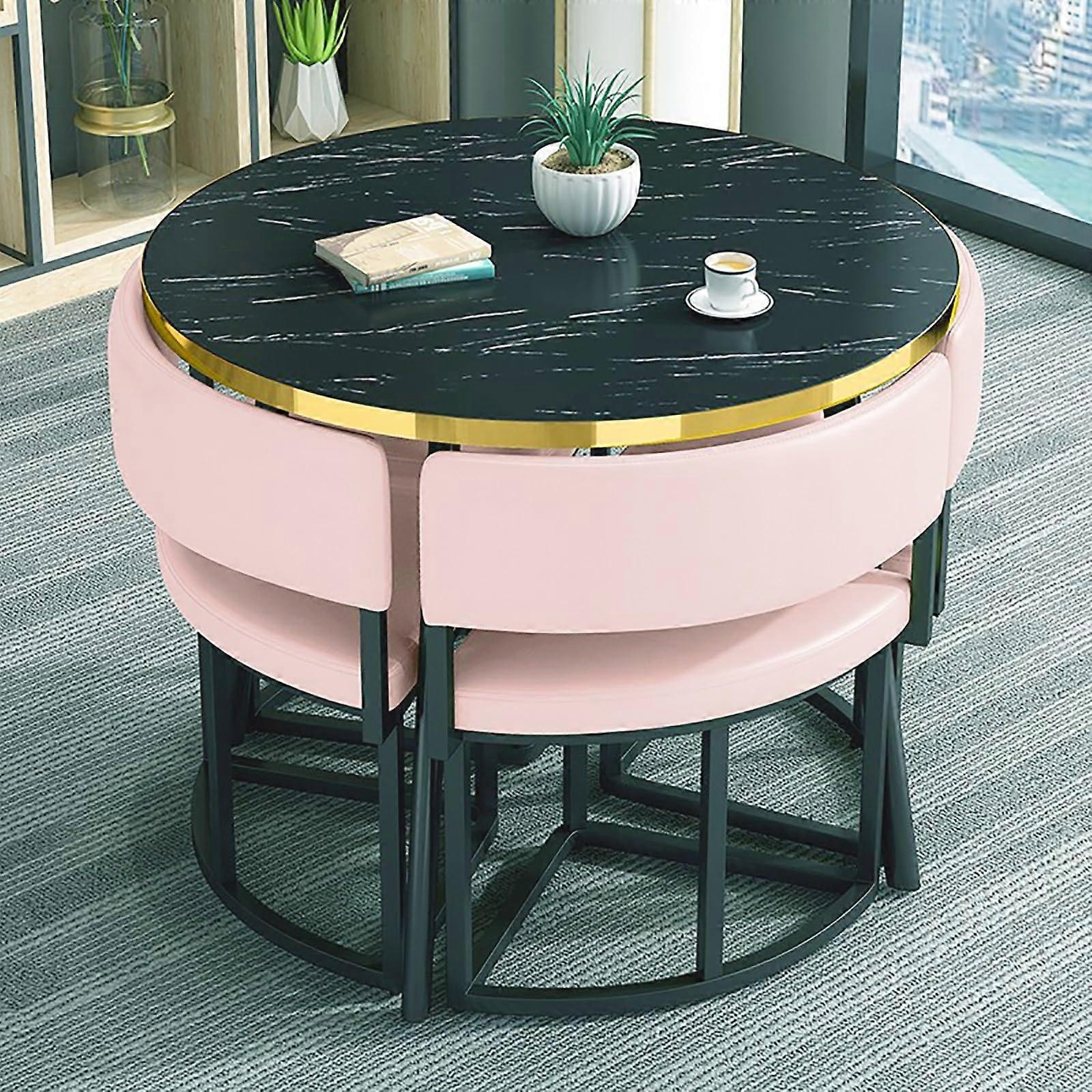 Modern Round Dining Table Set with Chairs for Small Spaces, Office Reception or Balcony Use