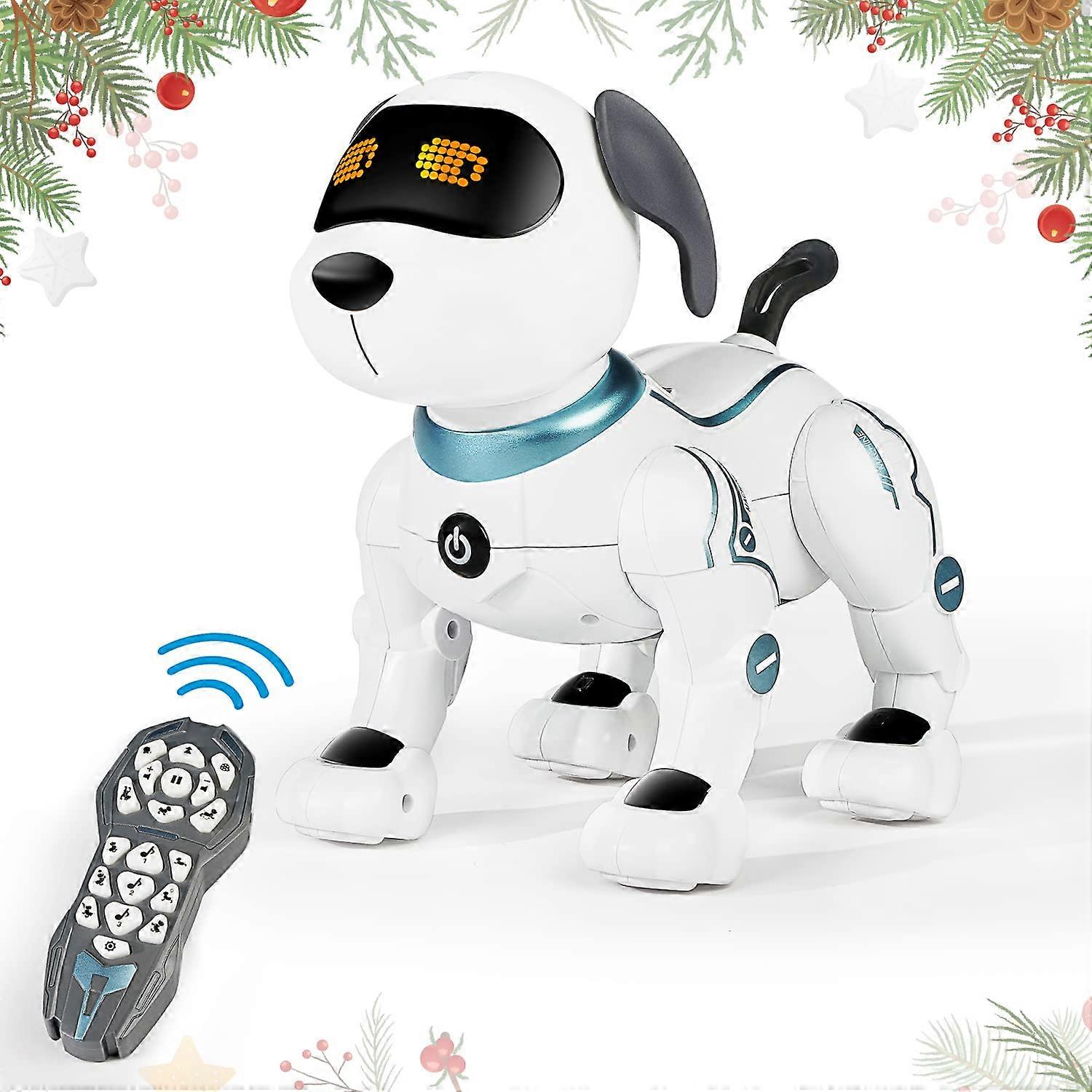 Remote Control Robot Dog Toy with Voice Control and Dance, Programmable Electronic Pet Gift for Kids