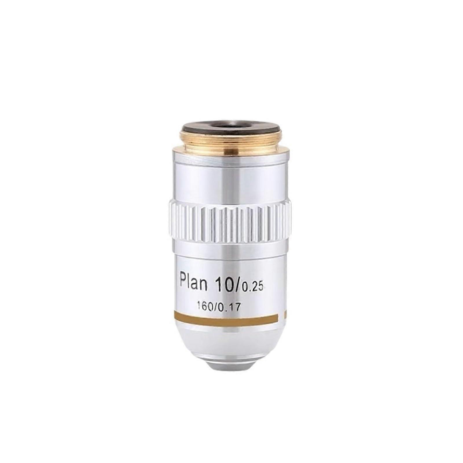 195PLAN Biological Microscope Objective Lens 10X Plan Frosted Type 20.2mm RMS Thread Enhanced Clarity