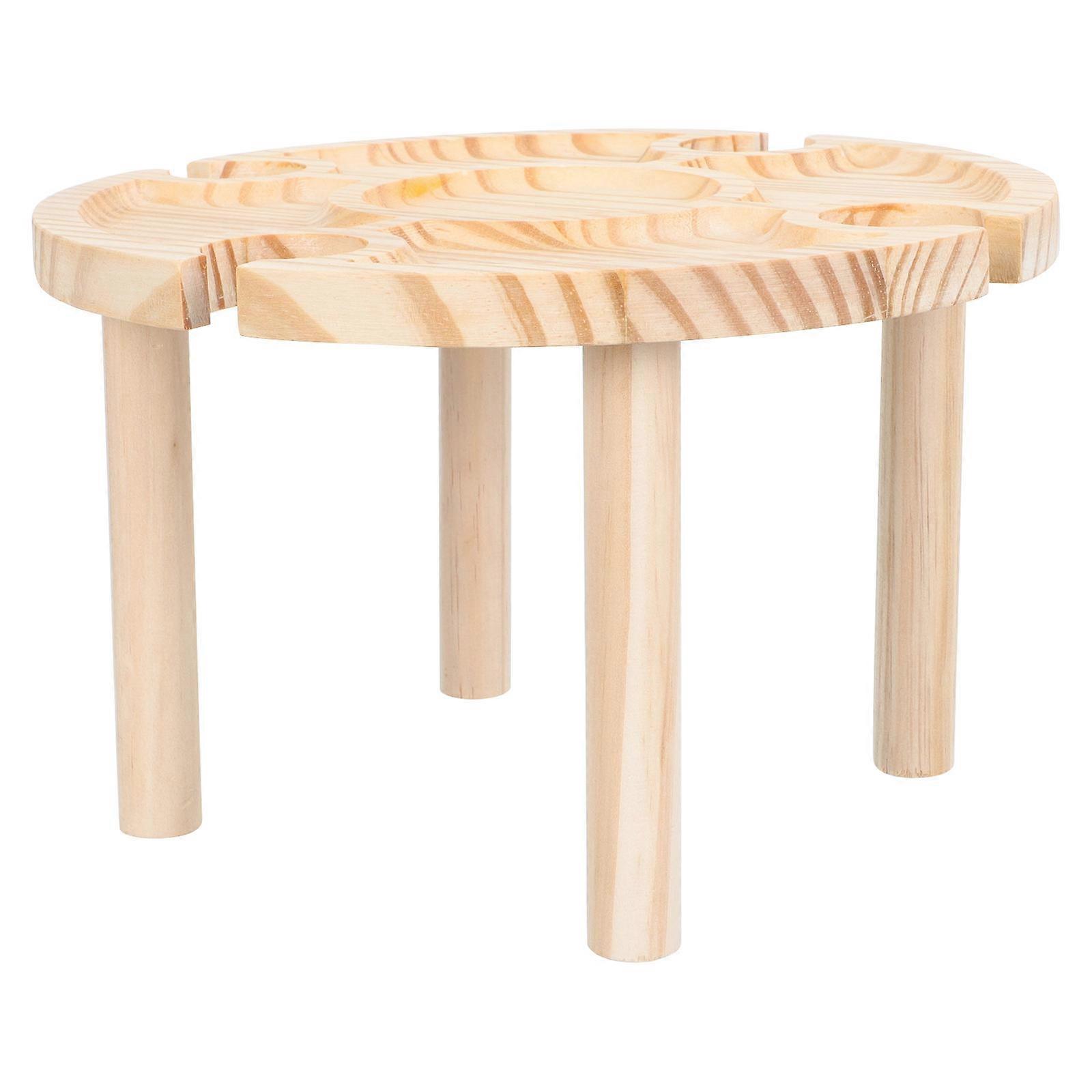 Wine Table Wooden Wine Table for Serving 2Pcs Portable Tables Khaki