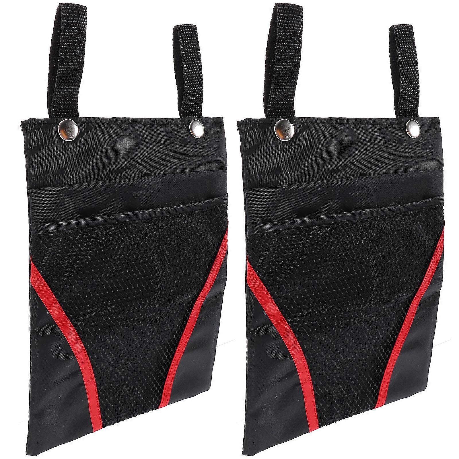 Black Hanging Bag Basket Hanging Pouch Function 2Pcs for Bike Riding