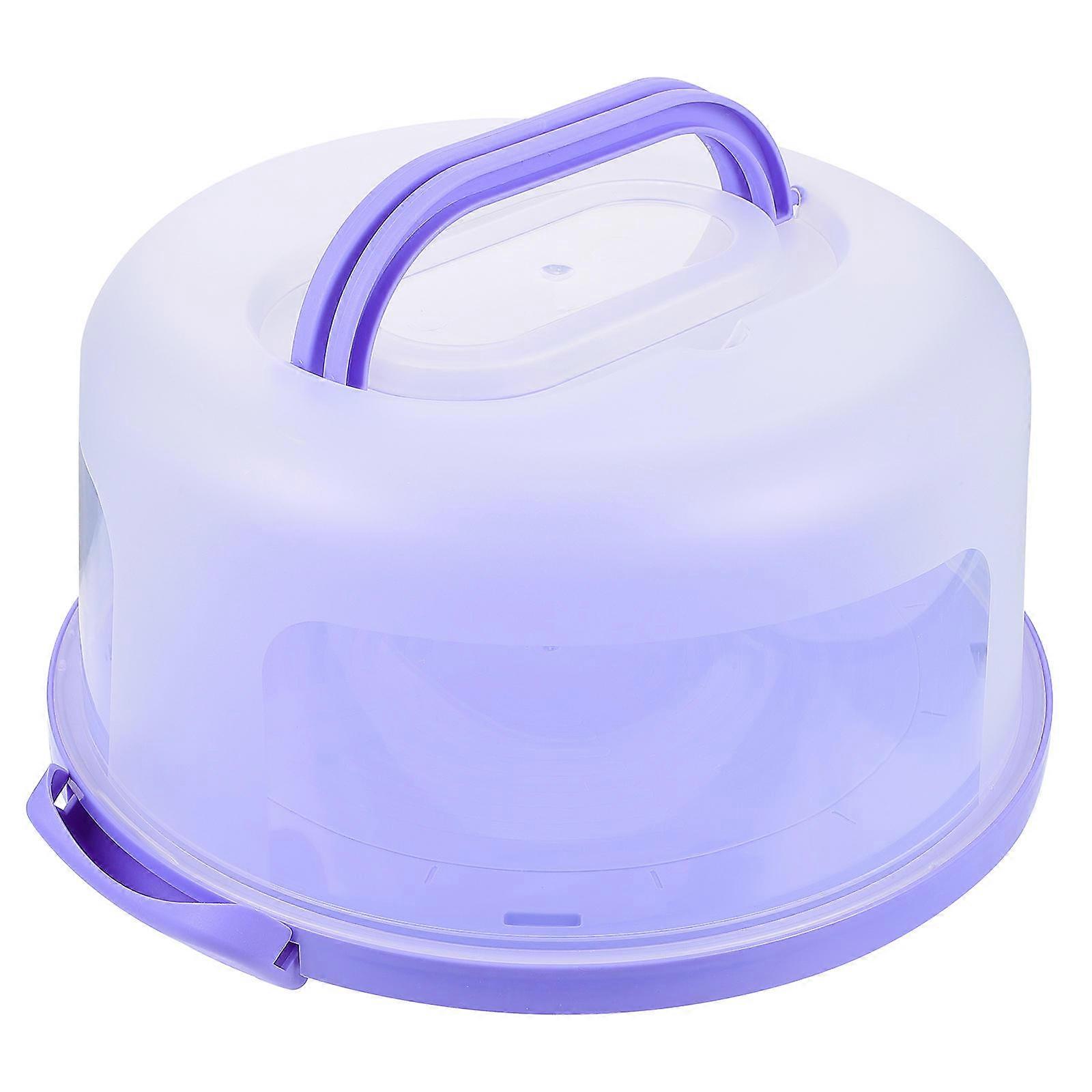Cake Boxes Plastic Cake Box for Storage Portable Purple Holder