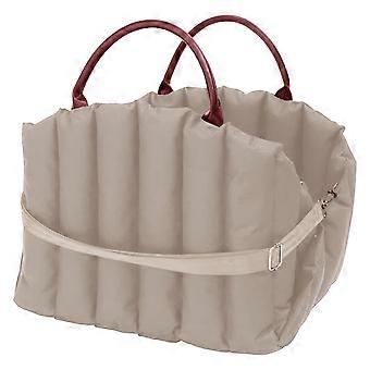 Small Dog Car Seat & Travel Carrier Bed for Dogs ≤10lbs, Washable Oxford Fabric, Adjustable Straps, Khaki – Compatible with Most Cars