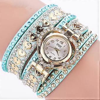 Reloj Bling Bling para mujer con cristales y diamantes de imitación, correa de acero, esfera analógica redonda y movimiento de cuarzo: compatible con la moda diaria.