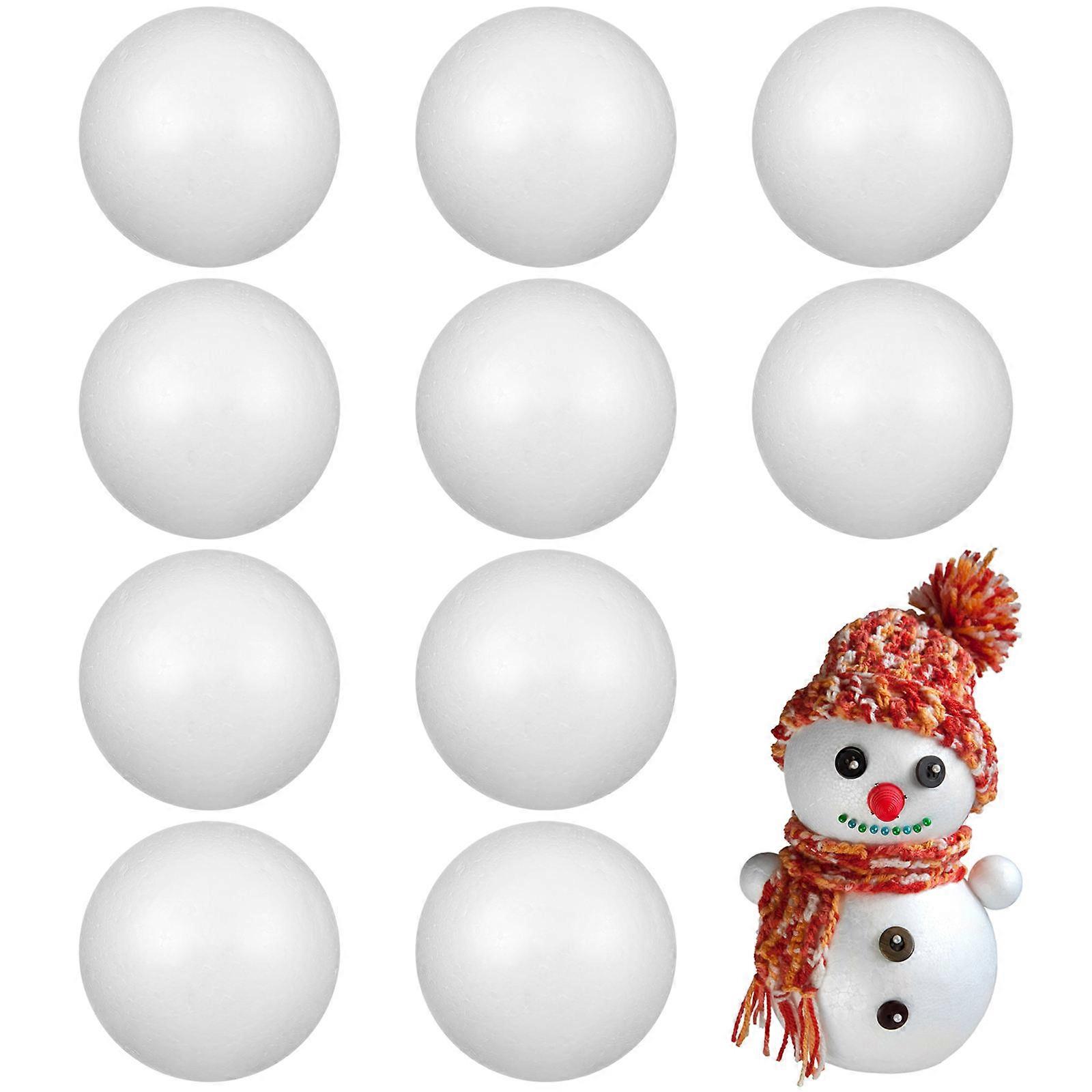 10pcs 8cm Christmas Decoration Modelling Craft Solid Polystyrene Balls Round Spheres (White)
