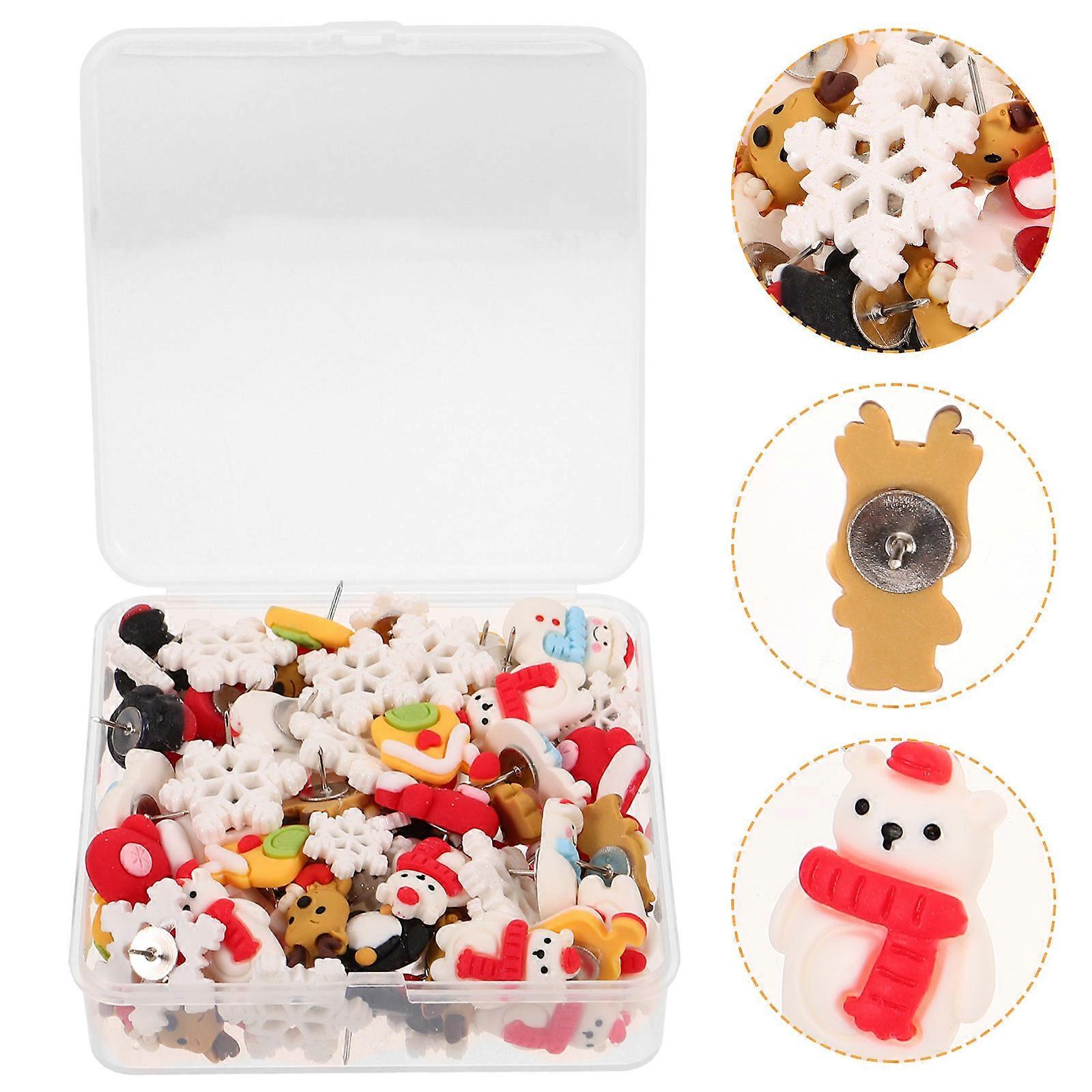 Christmas Theme Pushpin Resin Metal Multi-Function Thumbtacks 320Pcs
