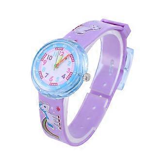 Adorabile orologio unicorno in PVC al quarzo per bambini, ideale come regalo.