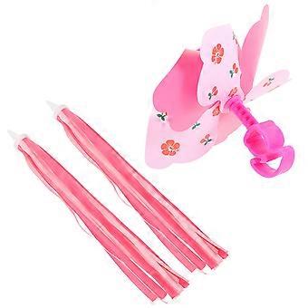 Bicycle Windmill Rotatable Pinwheel 4Sets Pink Bike Decorations