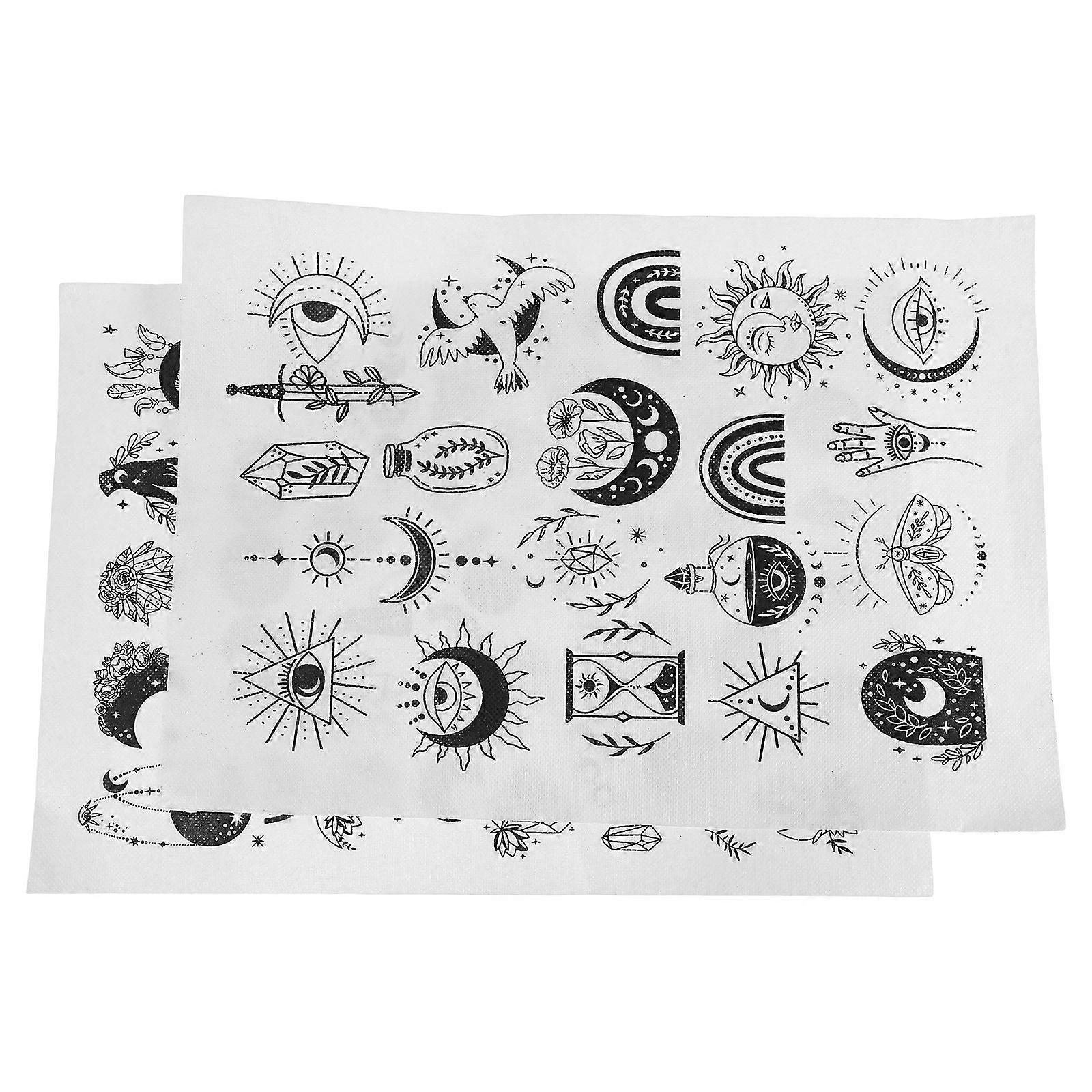 Embroidery Patterns DIY Handcrafted Kit for Decor 2 Sheets Black Material