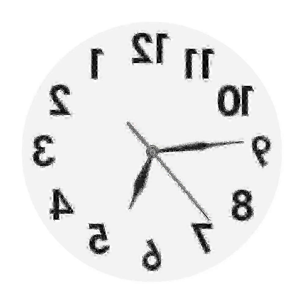 Reverse Wall Clock Counter Clockwise Modern Backwards Time Design