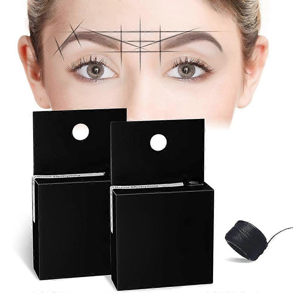 Pre-Inked Eyebrow Plotter, Thread Dye, Eyebrow Measuring, Tattoo Positioning Measuring Tool(Black)