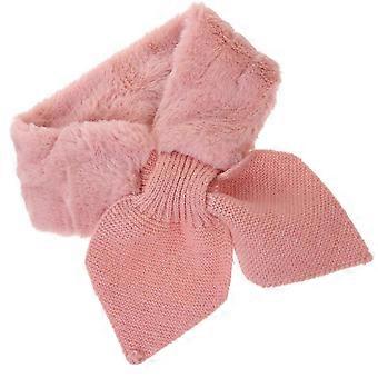 Warme, gebreide pluche sjaal met kruismotief, biedt warmte en bescherming voor de nek, roze, 85,00 x 9,00 x 0,50 cm, 1 stuk