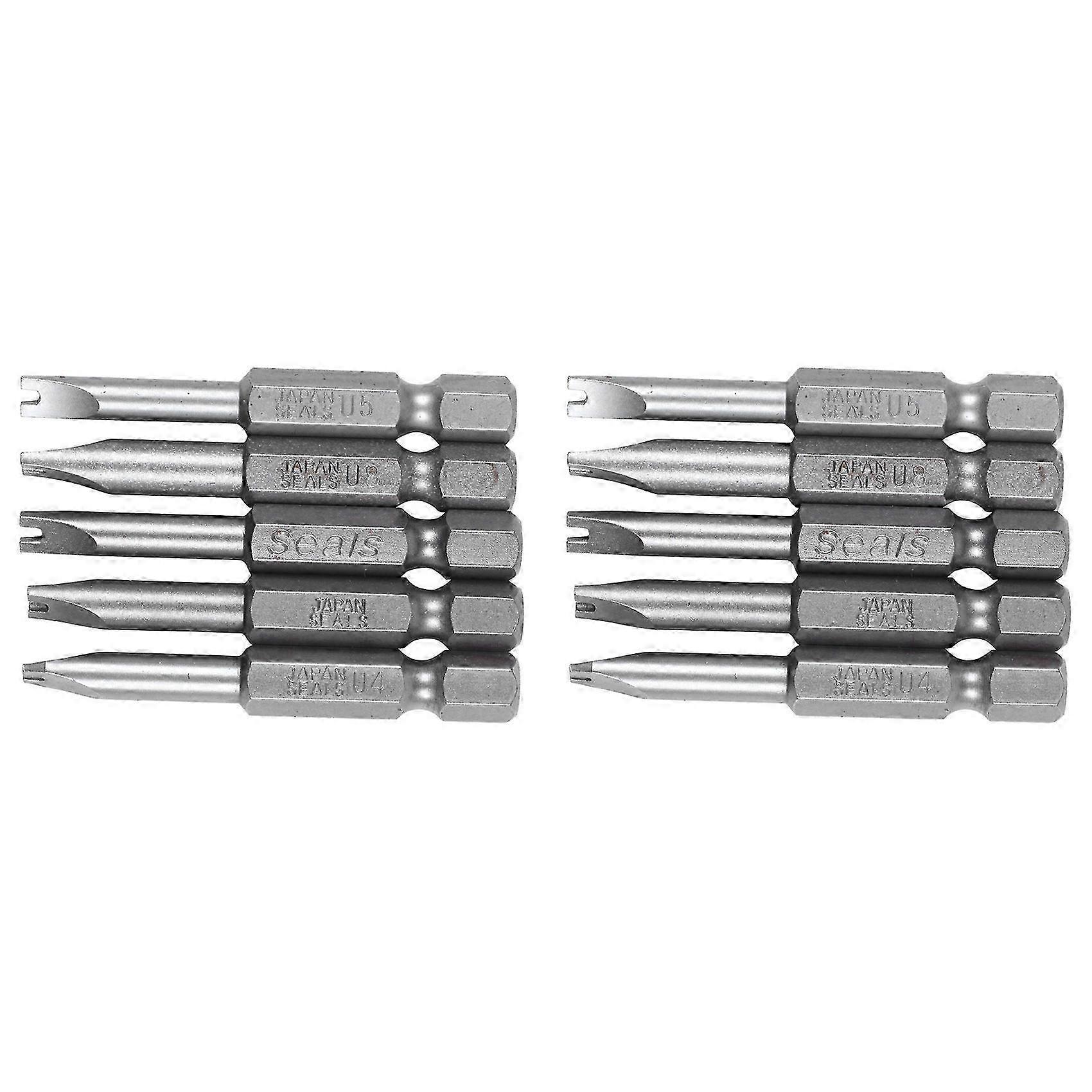 10Pcs Set Security Bit Set Tamper Proof Screwdriver Drill Bit Screw Driver Bits Hex Shank Magnetic U Shaped