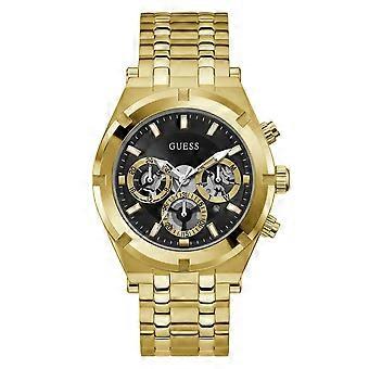 Guess Men's Watch Wristwatch Multifunction CONTINENTAL GW0260G2 stainless steel gold