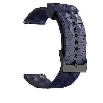 For Samsung Galaxy Watch 7 44/40mm/FE Silicone Football Design Replacement Arm Band Dark Blue
