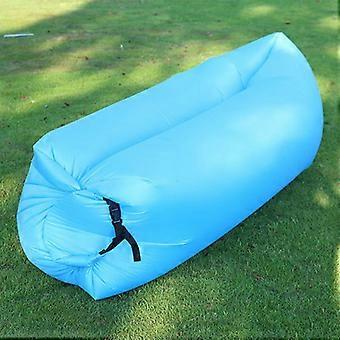 Inflatable Lounger Air Sofa with Waterproof AntiLeak Design, Light Blue Portable Chair for Camping and Beach