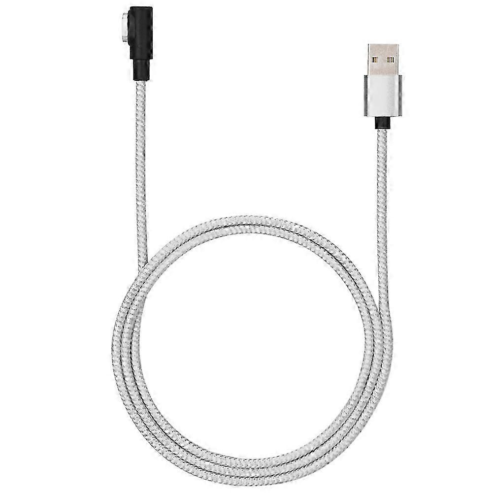 Data Cable Wire Charger Line Nylon Fast Charging For iOS/Android/Type-C (silver)