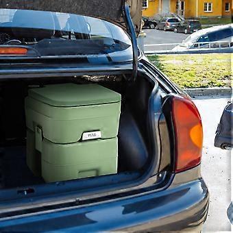 Camping toilet 20L + 12L Portable camping toilet with removable waste water tank Travel toilet gray and green-green