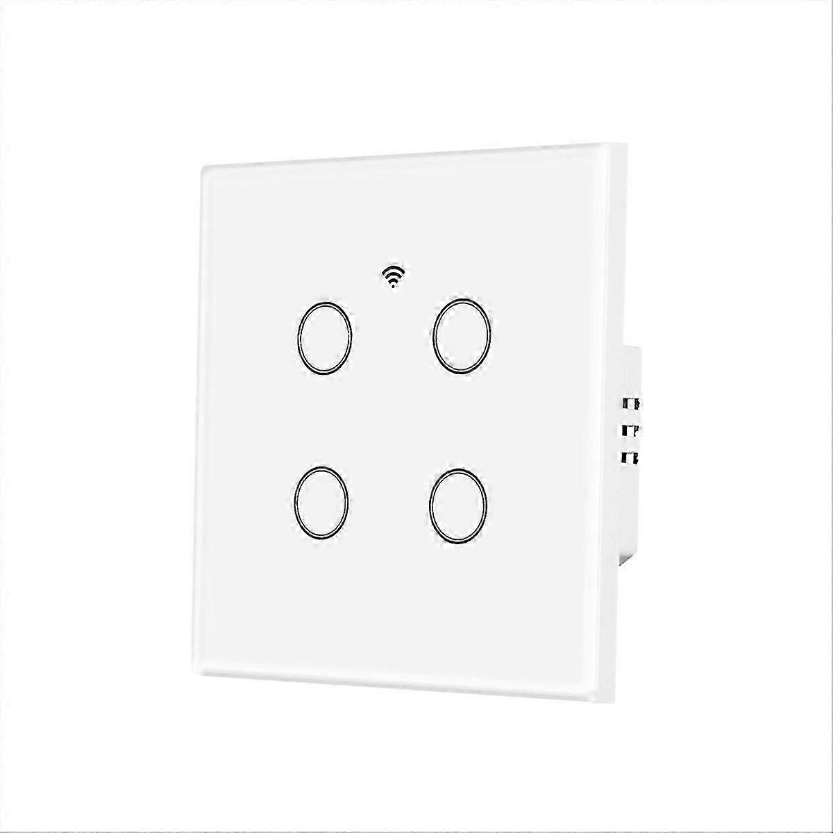WiFi Smart Light Switch Glass Touch Control, 4-way Square