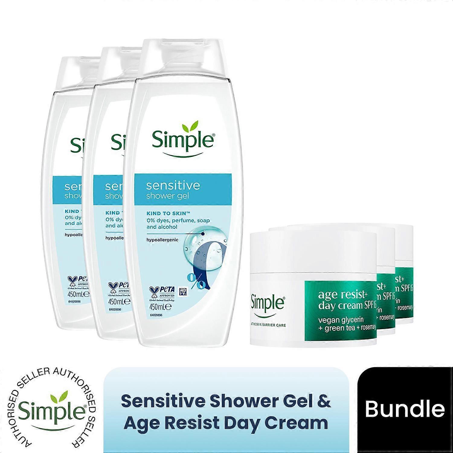 Simple Sensitive Shower Gel 3Pk