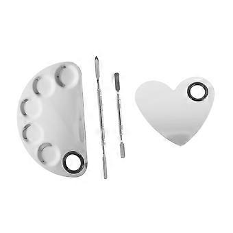 Make-up-Mischpaletten-Set mit robustem Edelstahlspatel für präzises Mischen von Farben, 2-teilig
